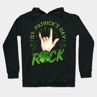 Sign Of The Horns Hand Logo Rock Music St Patricks Day Hoodie